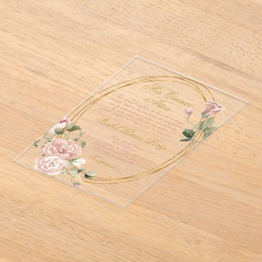 Quinceanera Acryl uitnodiging in het Spaans (Laagn)