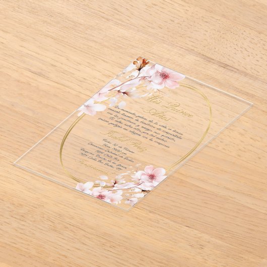 Quinceanera acryl uitnodiging in het Spaans (Laagn)