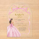 Quinceanera Acrylic Invitation Acryl Uitnodigingen (Voorkant)
