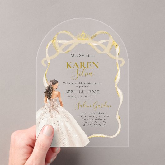 Quinceanera Acrylic Invitation Acryl Uitnodigingen (Insitu (Draagbaar))