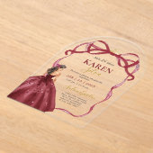 Quinceanera Acrylische Uitnodiging (Laagn)