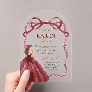 Quinceanera Acrylische Uitnodiging
