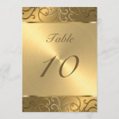 Quinceanera All Gold Filigree Swirl Border Kaart (Achterkant)