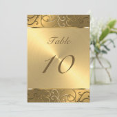 Quinceanera All Gold Filigree Swirl Border Kaart (Staand voorkant)