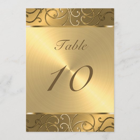 Quinceanera All Gold Filigree Swirl Border Kaart (Voorkant)