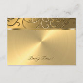 Quinceanera All Gold Filigree Swirl Border Kaart (Voorkant)