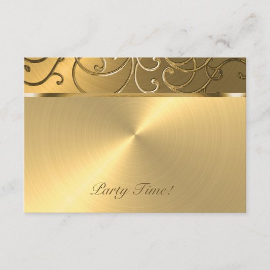 Quinceanera All Gold Filigree Swirl Border Kaart (Voorkant)