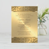 Quinceanera All Gold Filigree Swirl Border Kaart (Staand voorkant)