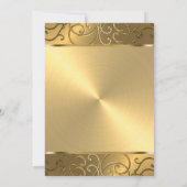 Quinceanera All Gold Filigree Swirl Border Kaart (Achterkant)