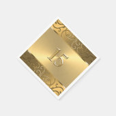 Quinceanera All Gold Filigree Swirl Border Servet (Hoek)