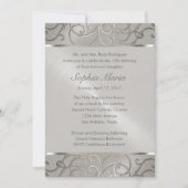 Quinceanera All Silver Filigree Swirls Kaart (Voorkant)