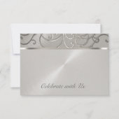Quinceanera All Silver Filigree Swirls Kaart (Voorkant)