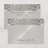 Quinceanera All Silver Filigree Swirls Kaart (Voorkant / Achterkant)