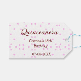 Quinceanera anos 15e verjaardag naam toevoegen roz cadeaulabel