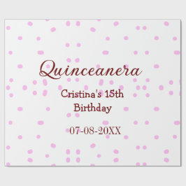 Quinceanera anos 15e verjaardag naam toevoegen roz cadeaupapier