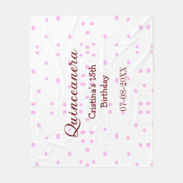Quinceanera anos 15e verjaardag naam toevoegen roz fleece deken