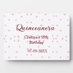 Quinceanera anos 15e verjaardag naam toevoegen roz fotoplaat