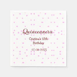 Quinceanera anos 15e verjaardag naam toevoegen roz servet
