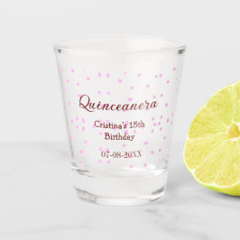 Quinceanera anos 15e verjaardag naam toevoegen roz shot glas
