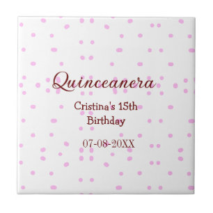 Quinceanera anos 15e verjaardag naam toevoegen roz tegeltje