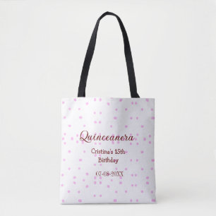 Quinceanera anos 15e verjaardag naam toevoegen roz tote bag