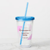 Quinceanera anos 15e verjaardag voeg naam textuur acryl drinkbeker (Achterkant)