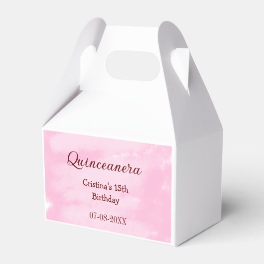 Quinceanera anos 15e verjaardag voeg naam textuur bedankdoosjes (Voorkant Zijde)