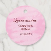 Quinceanera anos 15e verjaardag voeg naam textuur  bedankjes labels (Achterkant)