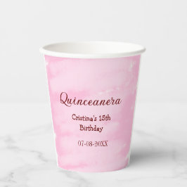 Quinceanera anos 15e verjaardag voeg naam textuur  papieren bekers