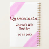 Quinceanera anos 15e verjaardag voeg naam textuur  planner (Achterkant)