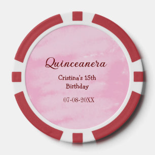 Quinceanera anos 15e verjaardag voeg naam textuur  poker chips