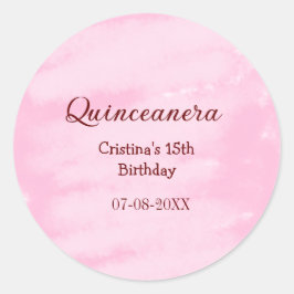Quinceanera anos 15e verjaardag voeg naam textuur  ronde sticker