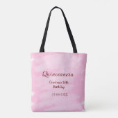 Quinceanera anos 15e verjaardag voeg naam textuur  tote bag (Achterkant)