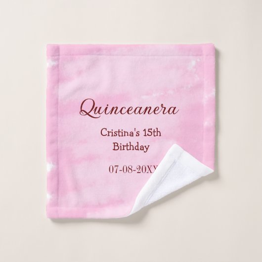 Quinceanera anos 15e verjaardag voeg naam textuur washandje (Wasdoekje)