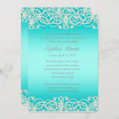Quinceanera Aqua Turquoise Sparkle and Lace Kaart (Voorkant / Achterkant)