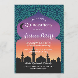 Quinceanera Arabian Nights Verjaardagsfeest Uitnod Kaart