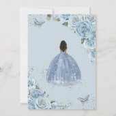 Quinceañera Baby Blauw Bloemen Bruin Prinses 15e Kaart (Achterkant)