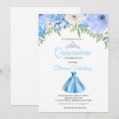 Quinceanera Baby Blauw Jurk Mis Quince Kaart (Voorkant / Achterkant)