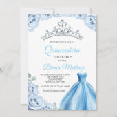 Quinceanera Baby Blauw Jurk Mis Quince Kaart (Voorkant)