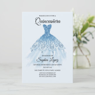 Quinceanera Baby Blauw Thema, Mis Quince Kaart