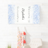 Quinceanera baby blauw wit welkom spandoek (Insitu)