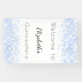 Quinceanera baby blauw wit welkom spandoek (Horizontaal)