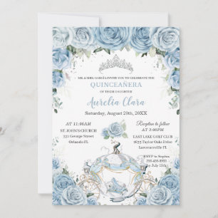 Quinceañera Baby Blauwe Bloemenkroon Prinses Uitno Notitiekaartje