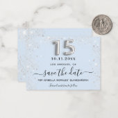 Quinceanera baby blue Silver, met uitzondering van Notitiekaartje (Voorkant / Achterkant in situ)