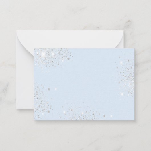 Quinceanera baby blue Silver, met uitzondering van Notitiekaartje (Achterkant)