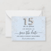 Quinceanera baby blue Silver, met uitzondering van Notitiekaartje (Voorkant)