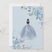 Quinceañera Baby Soft Blue Floral Princess 15 Años Kaart (Achterkant)