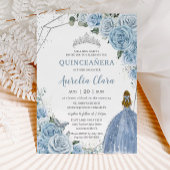 Quinceañera Baby Zacht Blauw Bloemen Prinses 15 16 Kaart