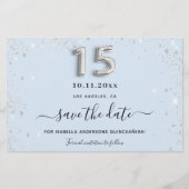 Quinceanera babyblauwe zilverglitter, behalve de d (Voorkant)