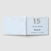 Quinceanera babyblauwe zilversparren gastenboek (Volledig)